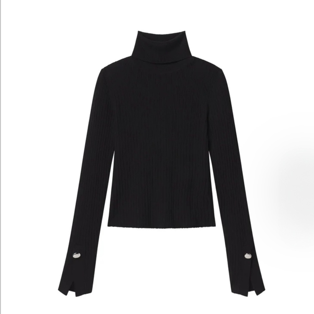 Jett Cable Knit Merino Turtleneck Top